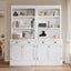 83.4'Tall Bookshelf Suite, Modern Bookcase Suite with LED Lighting,Doors and Drawers,2-Piece Set Storage Bookcase with Open Shelves for Living Room,Home Office,White