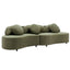 Modern Living Room Sofa Lamb Velvet Upholstered Couch Furniture, Green, 103.5'