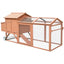 Chicken Coop Wooden Hen House Poultry Cage Pen Portable with Wheels and Nesting Box, Chicken Cage for Backyard Outdoor, Natural
