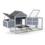 Outdoor Chicken Coop, Wooden Hen House with Nesting Box, Run, Resting Room, Ramp, Pull-Out Tray, Gray