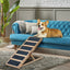 39" Long Wooden Pet Ramp, Folding Dog Cat Ramp with Height Adjustment From 16.3" to 24" and Non-Slip Mat for Bed Couch