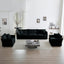Sofa Set of 3, 1+1+3 Seats Living Room Sofa Set, Accent Chair, Loveseat, and Three-Seat Sofa Modern Style Round Arms 3 Piece Sofa Set, Black Chenille