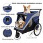 2-in-1 Bike Trailer & Push Cart for Pets - Detachable Bike Hitch & Push Handle Included - Quick Release Wheel, Internal Leash, Dual Cup Pockets and Underneath Storage Bag,  Holds Pets Up to 100 lbs