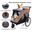 2-in-1 Bike Trailer & Push Cart for Pets - Detachable Bike Hitch & Push Handle Included - Quick Release Wheel, Internal Leash, Dual Cup Pockets and Underneath Storage Bag,  Holds Pets Up to 100 lbs