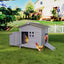 Outdoor Free-Range Wooden Chicken Coop with Asphalt Roof, Leak-Proof Pull-Out Tray, Secure Predator Defense, Nesting Box with Easy Access, Multiple Front & Side Doors