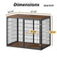 47'' Dog Crate Dog Cage Furniture with 3 Doors,for Large & Medium Dogs.Rustic Brown