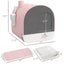 Pink  Cat Litter Box with Lid with Scoop and Filter