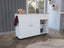 Kitchen Island Cart, Six Carter, One Drawer, Double Door Cabinet, Two External Shelves, Four Interior Shelves, White / Pine