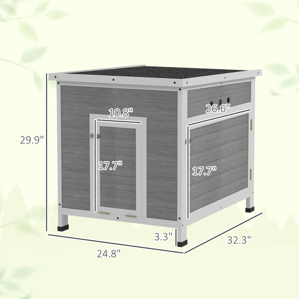 Wooden  with Openable Roof Cage, Removable Floor, Double Doors,25" x 32" x 30"