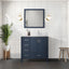 Navy Blue Bath Vanity 36 in. W x 22 in. D, Right Offset and 34 in. Mirrors