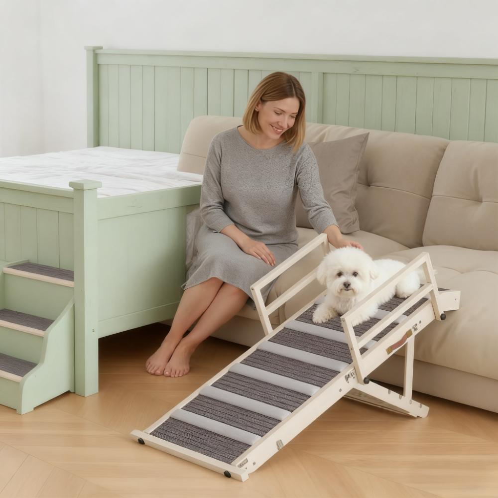 Dog Step with Side Rails Dog Ramp, Folding Pet Ramp