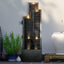 4-Tier Modern Cascading Indoor/Outdoor Fountains and Waterfalls with LED Lights - 50.7" High Larger Water Fountain for Garden, Patio, Yard, and Deck Decor - Relaxing Water Fountain Outdoor