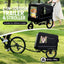 Extra Large 2-in-1 Bike Trailer & Push Cart for Pets - Detachable Bike Hitch & Push Handle Included - All-Terrain Wheels, Quick Release Wheel, Non-Slip Floor, Internal Leash, Holds Up to 88 lbs, Black