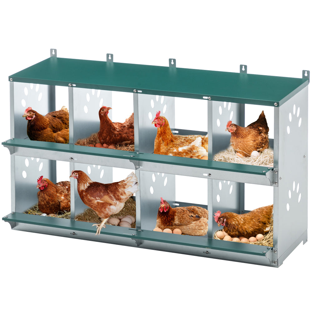 Metal Nesting Boxes for Chicken,3 Compartment Nesting Box,Galvanized steel Nesting Boxes for Hens, Easy to Assemble