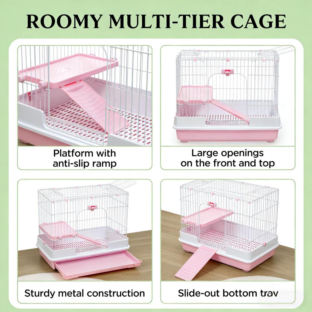 Pet House with Wheels,Small Animal Cage Rabbit Hutch