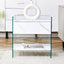 SunJet Bedside table with drawers. The board surface is MDF sticker, and both sides are transparent tempered glass. The design is simple and elegant, with excellent storage functions.