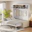 Queen Size Murphy Bed Wall Bed with Sofa,White