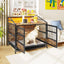 Multi-function Furniture Style Dog Crates with Storage, Dog Crate Furniture Large Wooden Dog Kennel with Double Doors, for Large/Medium Dog Indoor, Brown