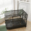 PawHut 48" Heavy Duty Dog Crate Metal Cage Kennel with Lockable Wheels, Double Door and Removable Tray, Gray