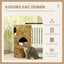 PawHut Elevated Cat Bed with Three Hideaways & Four Soft Plush Cushions, Cat Tower with Hand-Woven Materials, Multi-Layer Raised Kitten Bed Caves