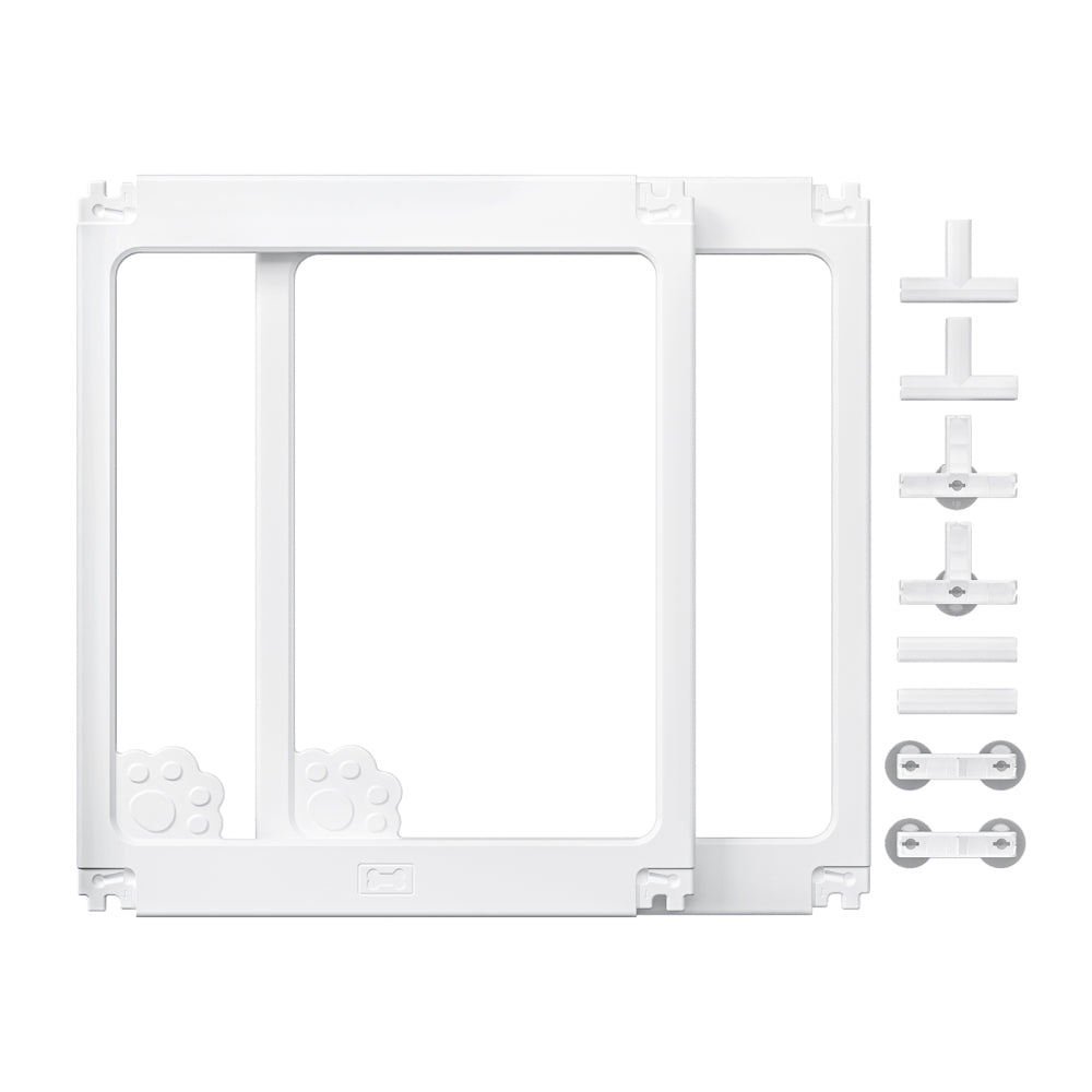 Expandable 8PCS Dog Playpen for Indoors, Modular Puppy Play Pen with Lockable Door, Chew-Proof Transparent Panels & Waterproof Base. Perfect for Small Animals, Puppy Training or Multi-Pet Homes