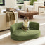 Shep 36" Curved Dog Sofa Bed Medium Moss Green Fleeced Teddy