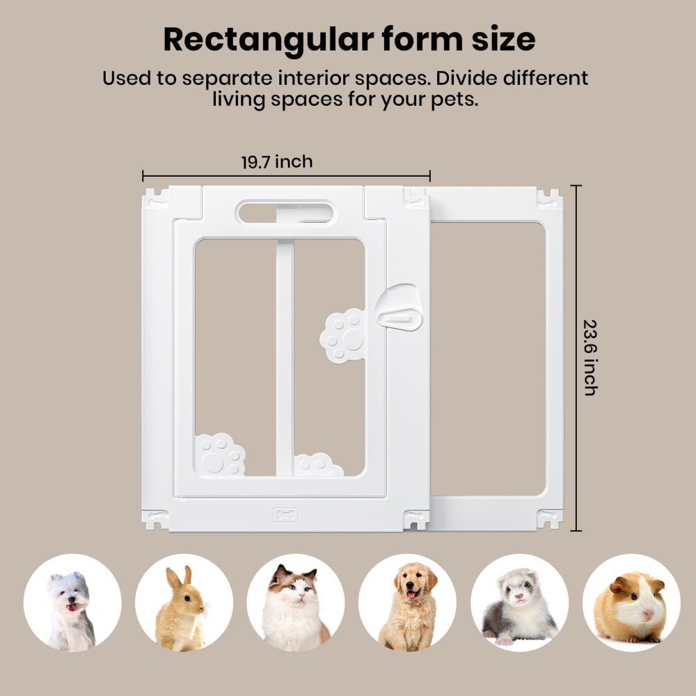 Dog Play Pen 2PC Extension Kits, Modular Pet Playpen Add-On, Mainly Used for Space Separation, 1 Door & 1 Panel