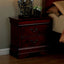 SunJet 1pc Nightstand Cherry Finish Louis Philippe Solid wood English Dovetail Construction Antique Nickle Hanging Pulls