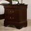 SunJet 1pc Nightstand Cherry Finish Louis Philippe Solid wood English Dovetail Construction Antique Nickle Hanging Pulls