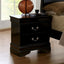 SunJet 1pc Nightstand Cherry Finish Louis Philippe Solid wood English Dovetail Construction Antique Nickle Hanging Pulls
