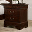 SunJet 1pc Nightstand Cherry Finish Louis Philippe Solid wood English Dovetail Construction Antique Nickle Hanging Pulls