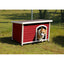 Medium Wooden Outdoor Dog House, Waterproof Roof, Elevated Floor, Adjustable Plastic Feet, Red