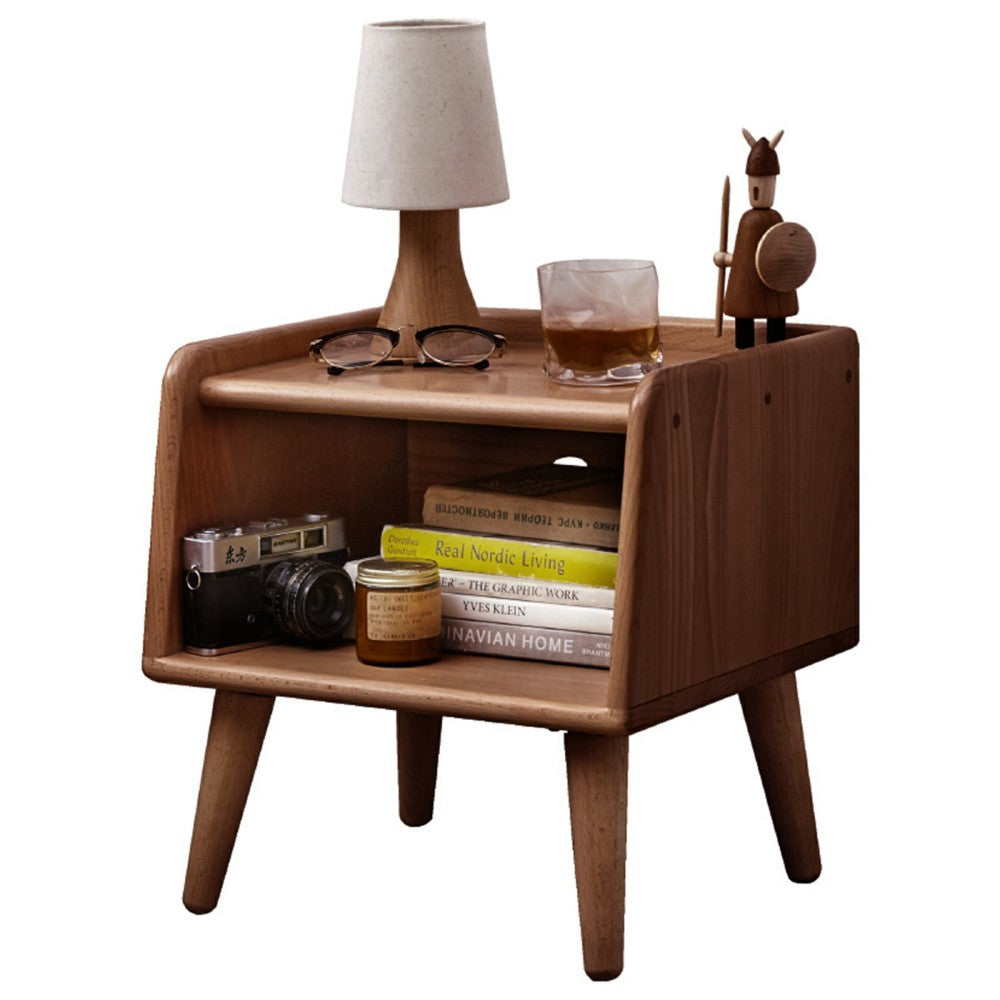 SunJet Pure Solid Wood Bedside Cabinet Modern Simple Nightstands European Beech Bedside Cabinet Nordic Bedroom Solid Beech Storage Cabinet 0.4m