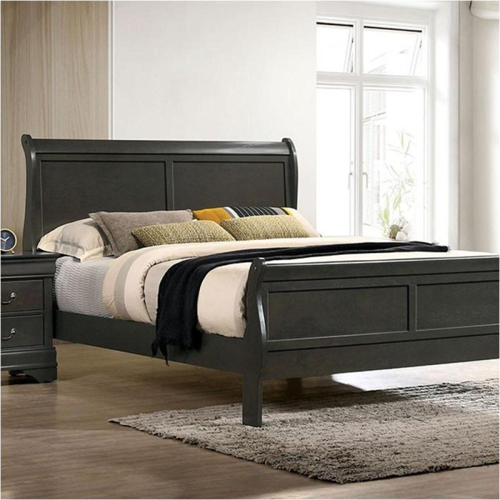 SunJet 1pc Nightstand Cherry Finish Louis Philippe Solid wood English Dovetail Construction Antique Nickle Hanging Pulls