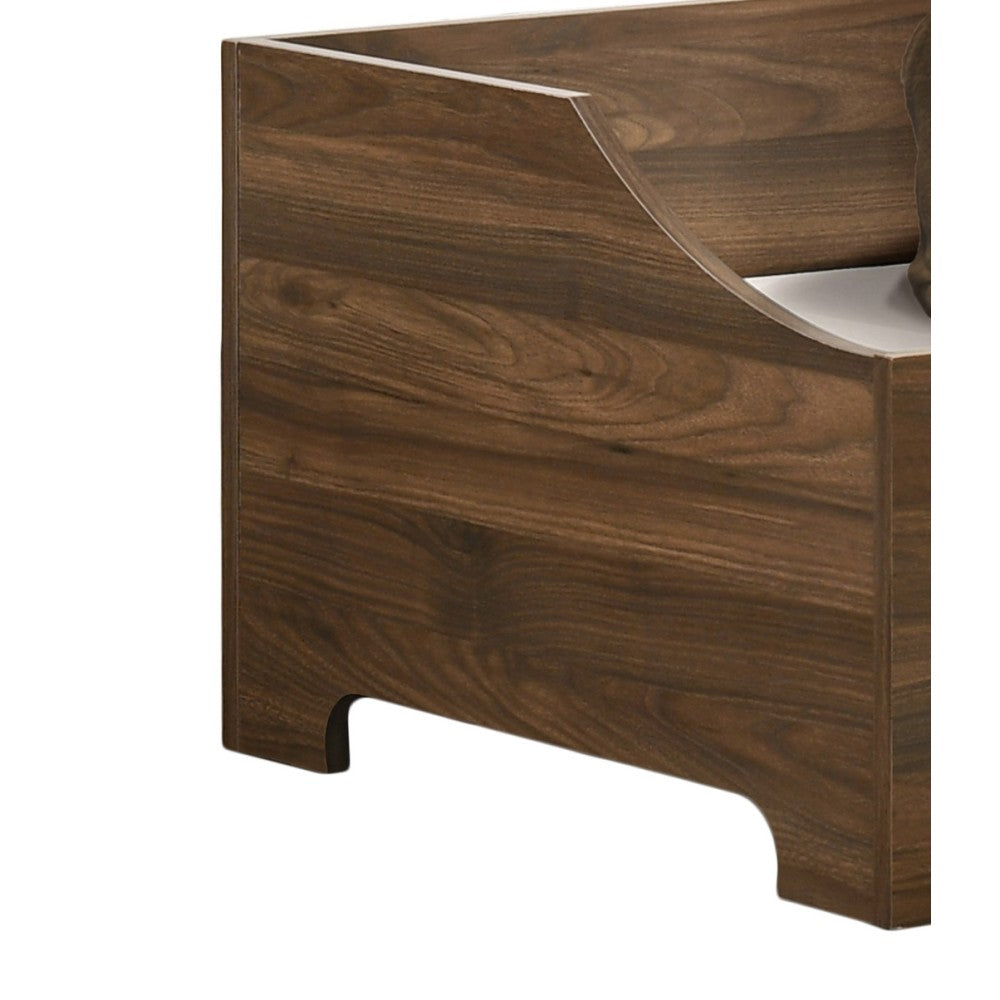 Gibson 36" Brown Alder Wood Finish 36" Wide Modern Comfy Pet Bed with Cushion