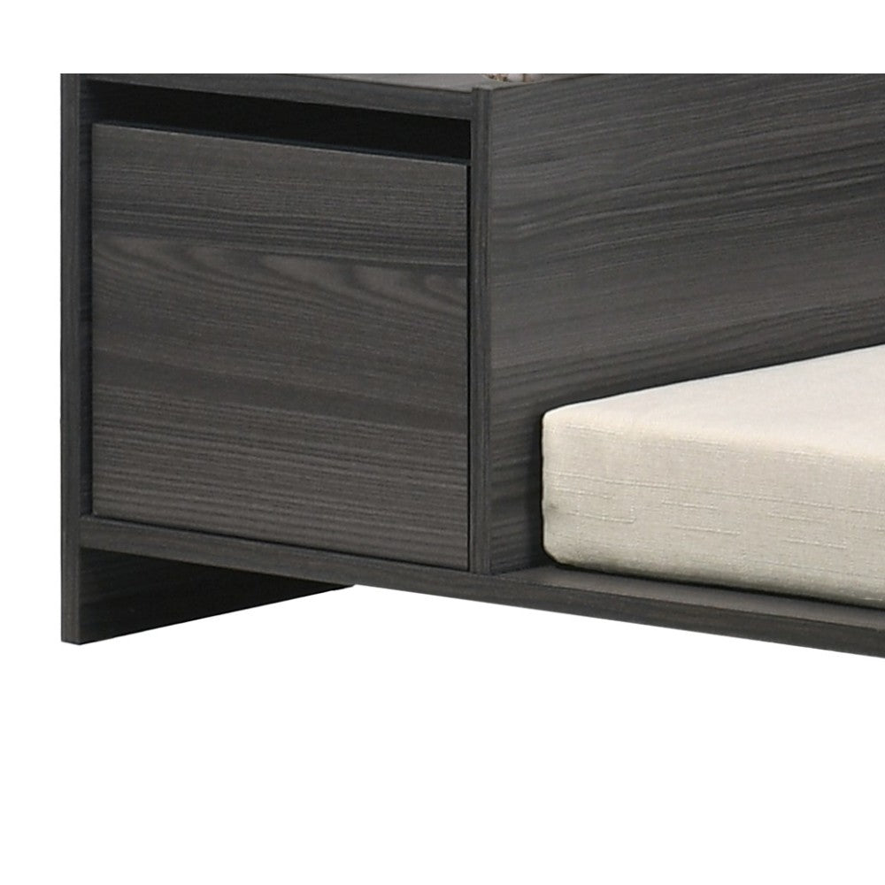 Esme Ash Gray 47" Wide Modern Comfy Pet Bed with Cushion and Side Storage Compartment