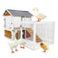77"Large outdoor chicken coop Wooden chicken coop, duck coop with nest box, bird cage, rabbit cage - waterproof PVC board ( yellow brown  gradient 80°)L