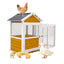 77"Large outdoor chicken coop Wooden chicken coop, duck coop with nest box, bird cage, rabbit cage - waterproof PVC board ( yellow brown  gradient 80°)L