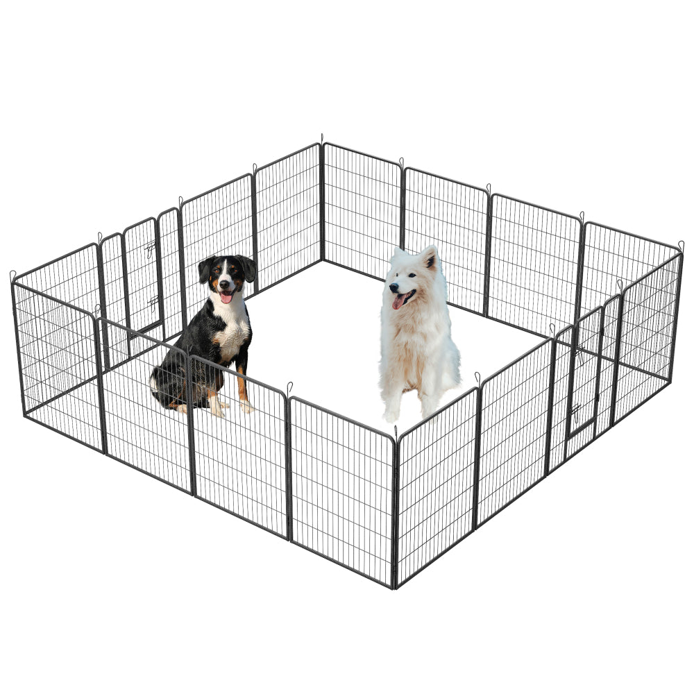 Heavy Duty Dog Pens Outdoor Dog Fence Dog Playpen for Large Dogs, 40"Dog Kennel Outdoor Pet Playpen with Doors 8 Panels Metal Exercise Pens Puppy Playpen Temporary Camping Fence for the Yard