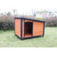 46"Dog House Outdoor & Indoor  Wooden Dog Kennel for Winter with Raised Feet Weatherproof for Large Dogs(Gold red and black)PVC waterproof roof(L)