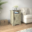 SunJet Farmhouse Nightstand Side Table, Wooden Rustic End Table, Tall Bedside Table with Electrical Outlets Charging Station - Dark Gray