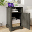 SunJet Farmhouse Nightstand Side Table, Wooden Rustic End Table, Tall Bedside Table with Electrical Outlets Charging Station - Dark Gray