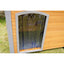 45" winter warm outdoor indoor dog house, made of solid wood, plastic curtain, insulation mat.