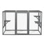 Spacious wooden cat cage with waterproof roof with adjustable pedals suitable - gray black