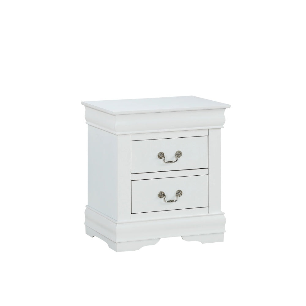 SunJet 1pc Nightstand Cherry Finish Louis Philippe Solid wood English Dovetail Construction Antique Nickle Hanging Pulls
