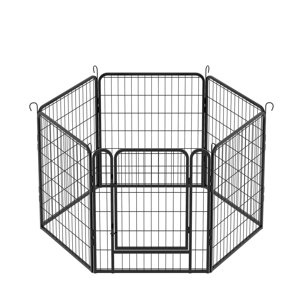 6 Panels Heavy Duty Metal Playpen with door,31.7"H Dog Fence Pet Exercise Pen for Outdoor, Indoor