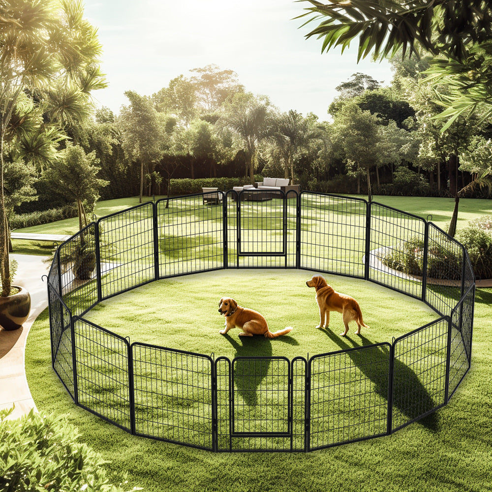 8 Panels Heavy Duty Metal Playpen with door,31.7"H Dog Fence Pet Exercise Pen for Outdoor, Indoor