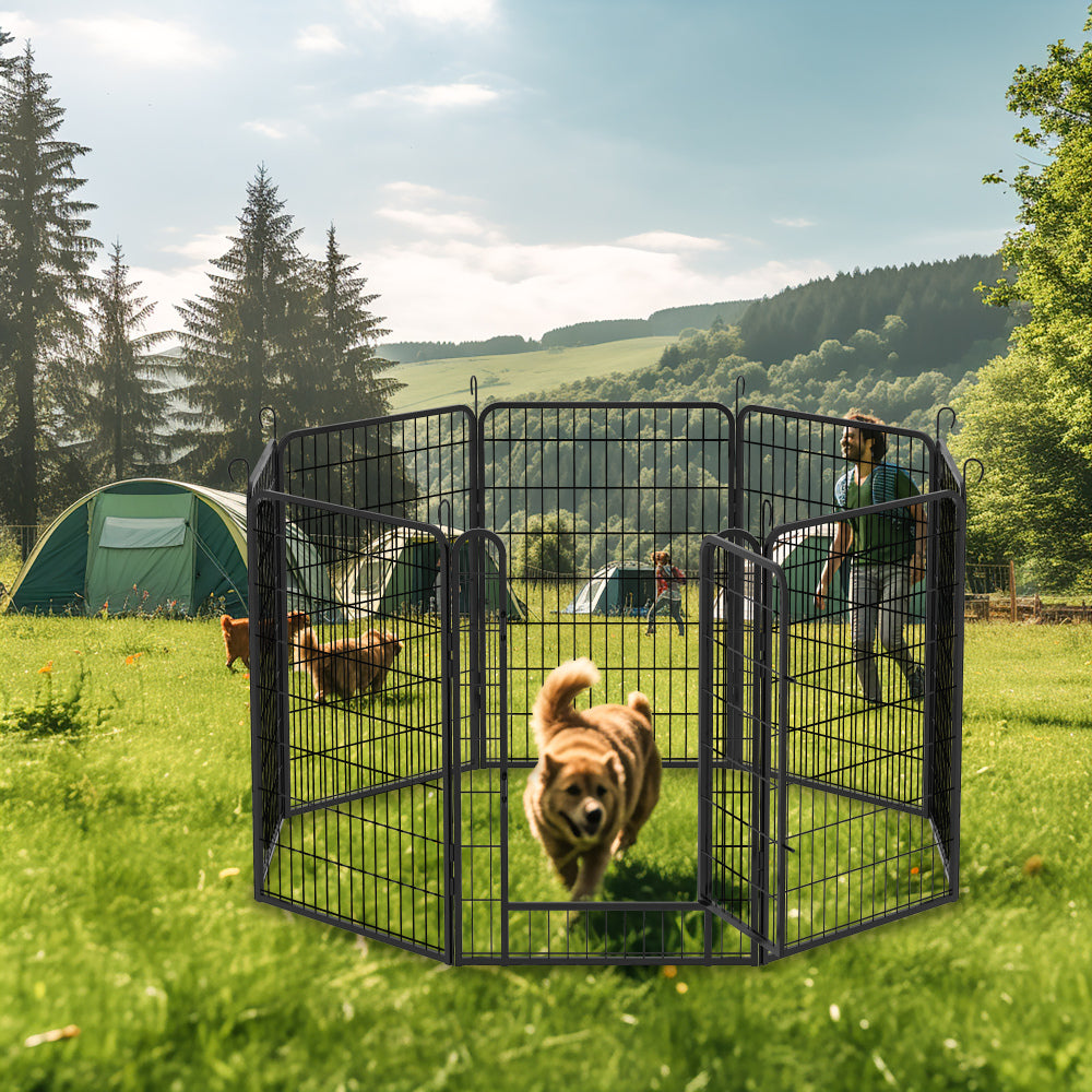 16 Panels Heavy Duty Metal Playpen with door,39.37"H Dog Fence Pet Exercise Pen for Outdoor