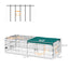 PawHut 73" Small Animal Playpen, Pet Playpen Yard Fence for Rabbits, Chicken, Chinchillas with Roof for Indoor & Outdoor, Green