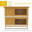 PawHut Wooden Bunny Rabbit Hutch, Small Animal Habitat with Ramp, Removable Tray & Weatherproof Roof, Indoor/Outdoor, Yellow